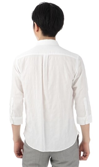 パナマブロックカジュアルシャツ《7分袖》《コットン100%》2