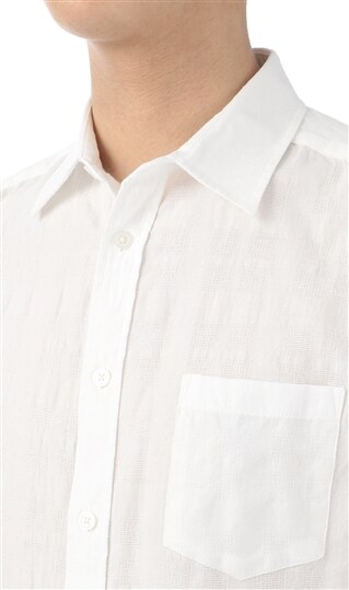 パナマブロックカジュアルシャツ《7分袖》《コットン100%》3