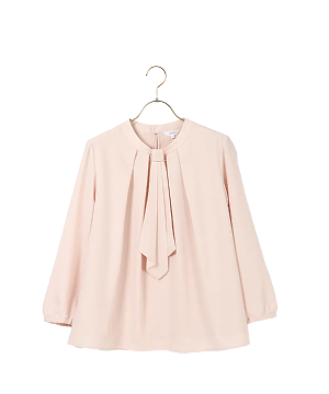 名品アクセサリー付きボウタイブラウス