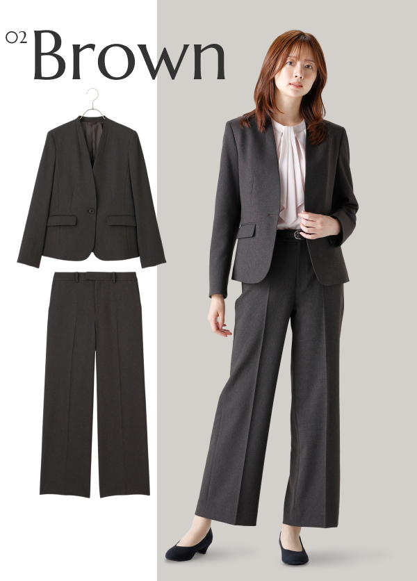 美ジ楽(ビジラク/びじらく)スーツ ブラウン 着用イメージ