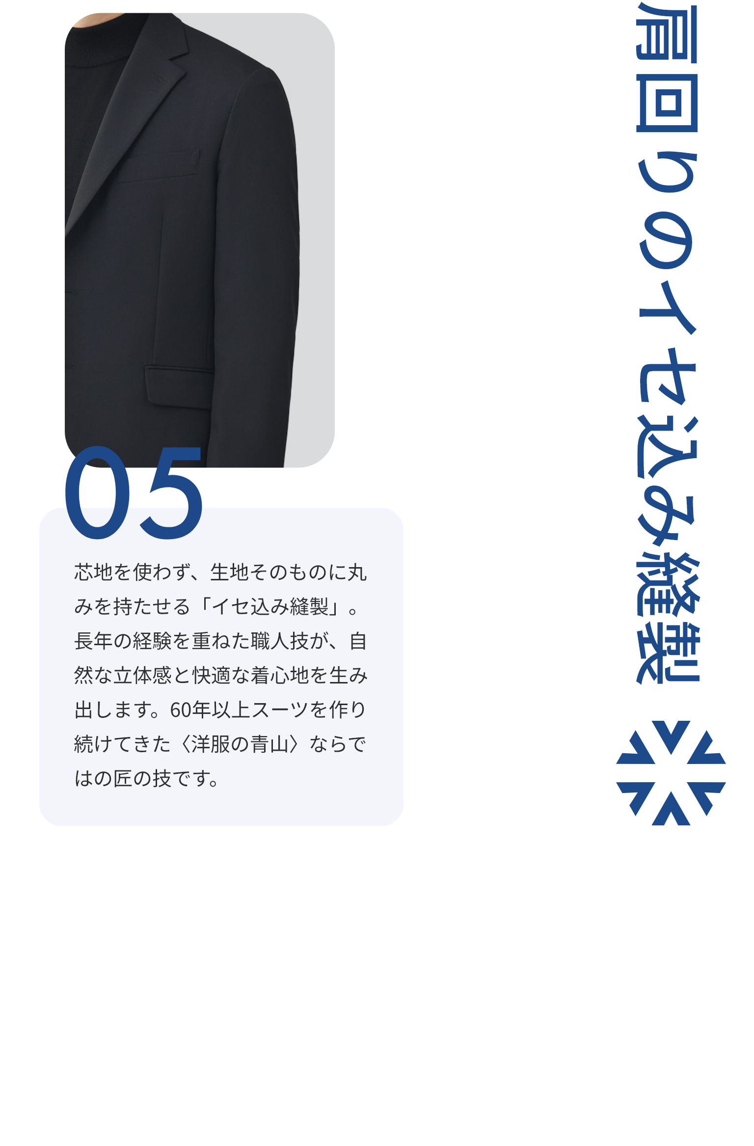 肩回りのイセ込み縫製