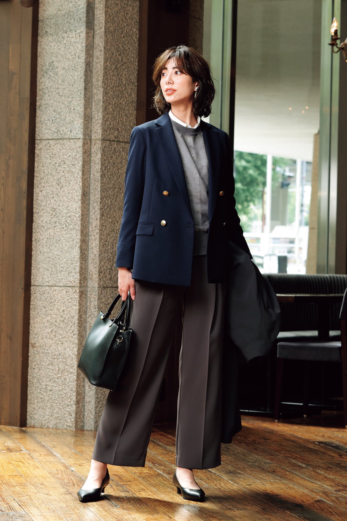 紺ブレザーの着回し例