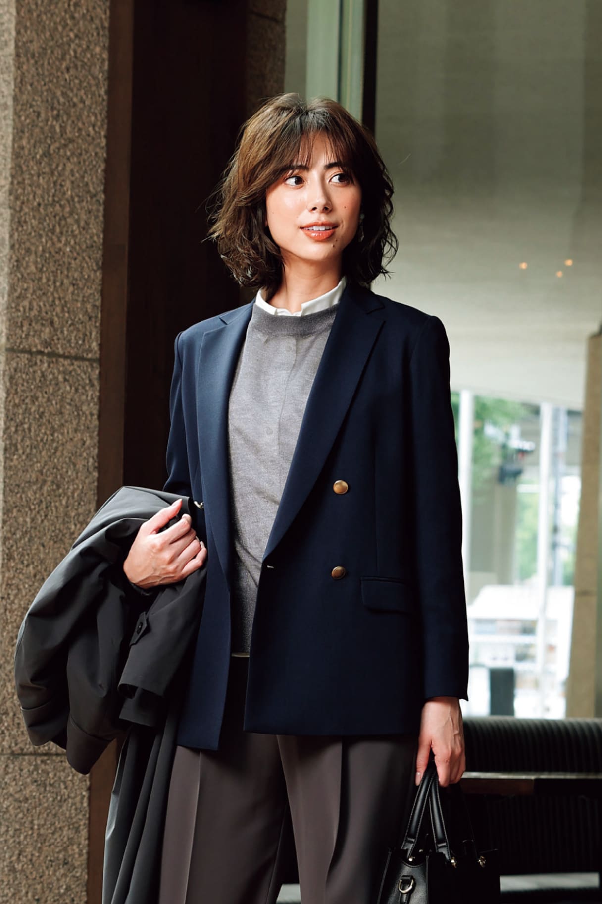 紺ブレザーの着回し例