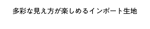 多彩な見え方が楽しめるインポート生地