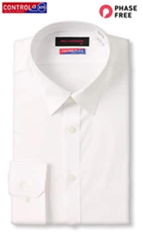 レギュラーカラースタイリッシュワイシャツ【白無地】【CONTROLα】