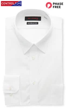 レギュラーカラースタイリッシュワイシャツ【白無地】【CONTROLα】