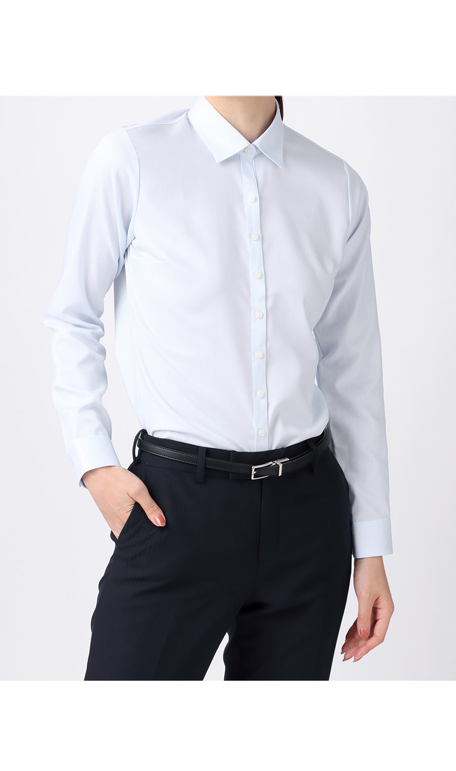  レギュラーカラーブラウス【長袖】【NON IRONMAX】 