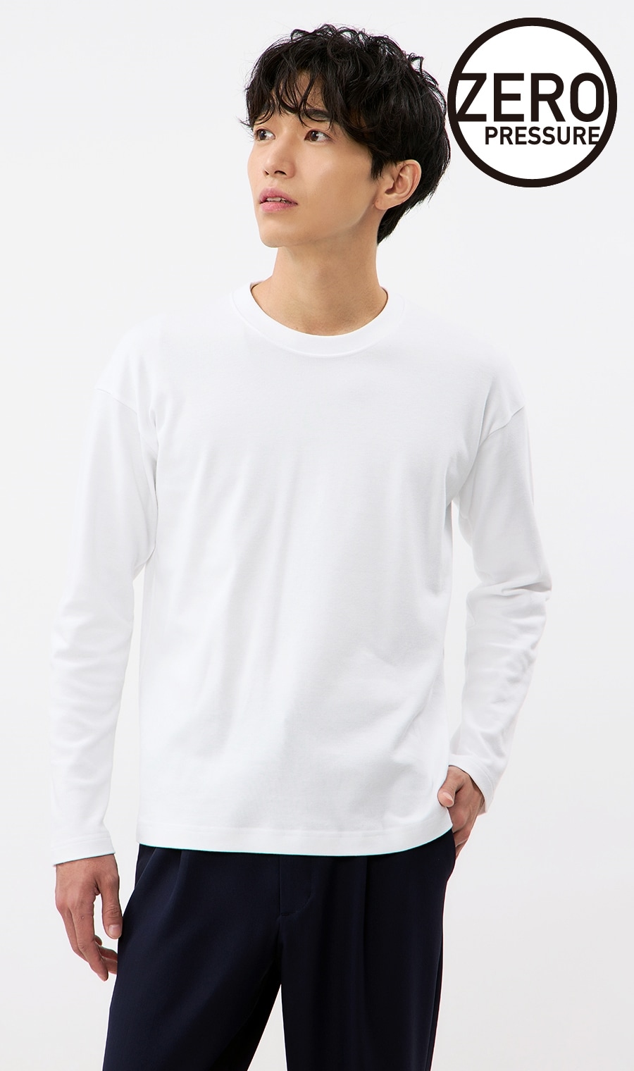 Crew neck T-shirt [BODYWILD x Zero Pressure] [Long sleeve]