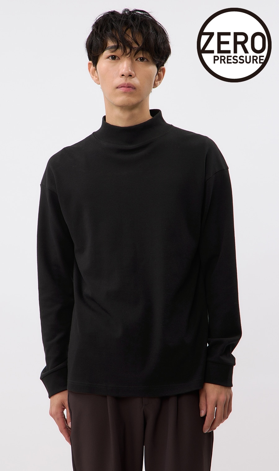Mock neck T-shirt [BODYWILD x ZERO PRESSURE] [Long sleeve]