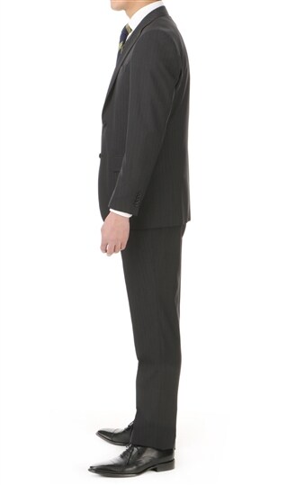 ビッグ割引 洋服の青山 春夏用 ブラック系 形状記憶プリーツ スタンダードスーツ CHRISTIAN ORANI BLACK LABEL14 630円
