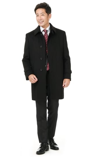 Z3/オンワード ステンカラーコート 紳士服 メンズ アウター 黒 ブラック