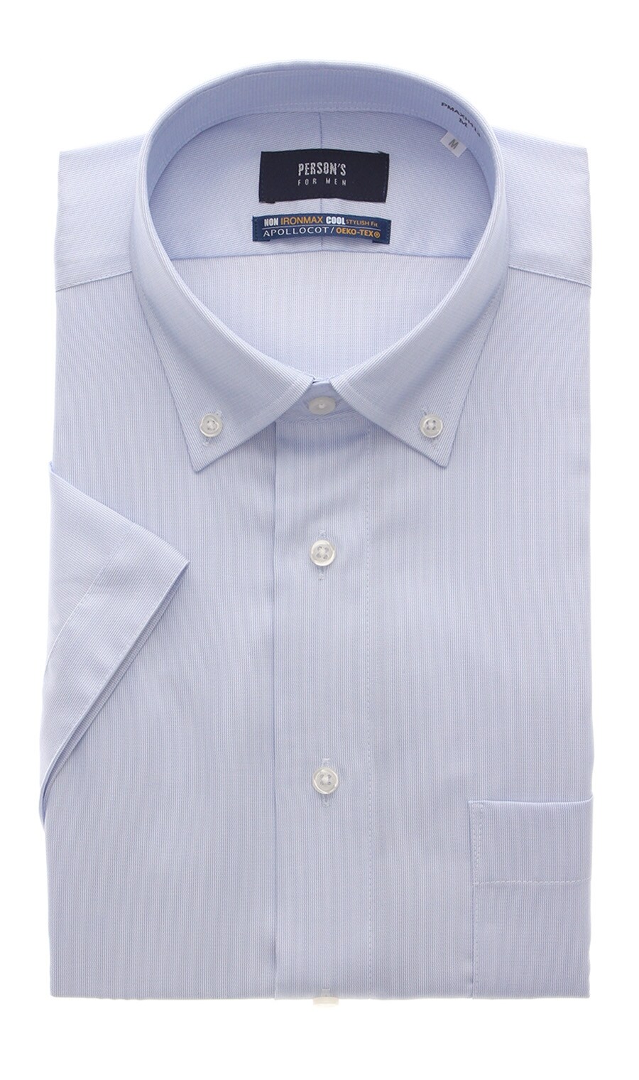 ボタンダウンスタイリッシュワイシャツ《半袖》《NON IRONMAX COOL》（PMAXH413-00） | PERSON'S FOR
