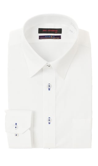 レギュラーカラースタイリッシュワイシャツ《白織柄》0