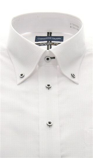 ボタンダウンスタンダードワイシャツ《白織柄》《キング&トール》1