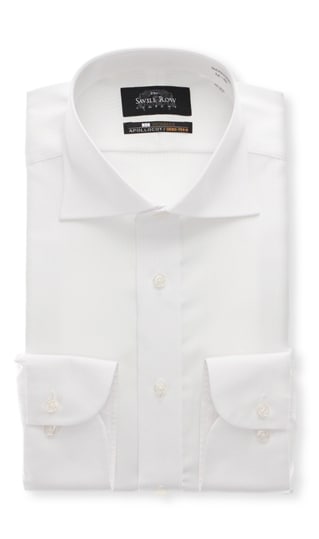 ワイドカラースタンダードワイシャツ《白織柄》《NON IRONMAX》0