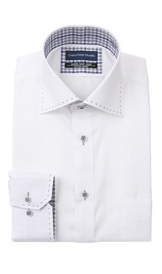 クレリックスタンダードワイシャツ《白織柄》0
