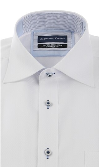 ワイドカラースタンダードワイシャツ《白織柄》1