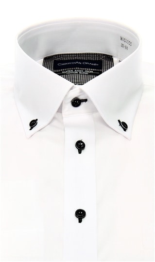 ボタンダウンスタンダードワイシャツ《白織柄》1