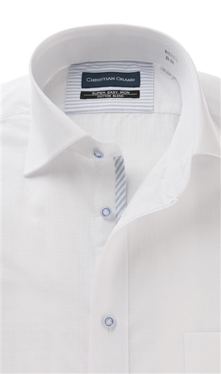 ワイドカラースタンダードワイシャツ《白織柄》《キング&トール》1