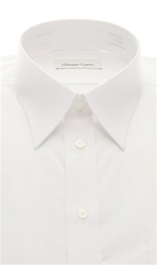 レギュラーカラースタンダードワイシャツ《半袖》《白無地》1