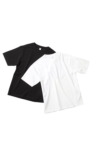 コットンストレッチTシャツ《2枚セット》《ブラック&ホワイト》0