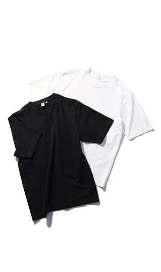 コットンストレッチTシャツ《2枚セット》《ブラック&ホワイト》《オンラインストア限定》0