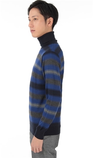 《Biella Yarn使用》《グラデーション》タートルネックセーター1