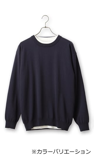 【オンラインストア限定】クルーネックセーター&レイヤードTシャツ13
