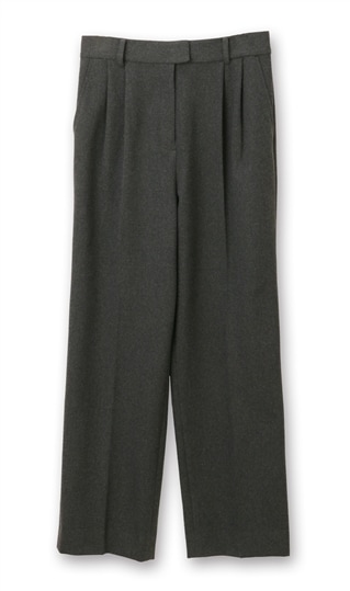 WOOL TWO-TUCK STRAIGHT PANTS
