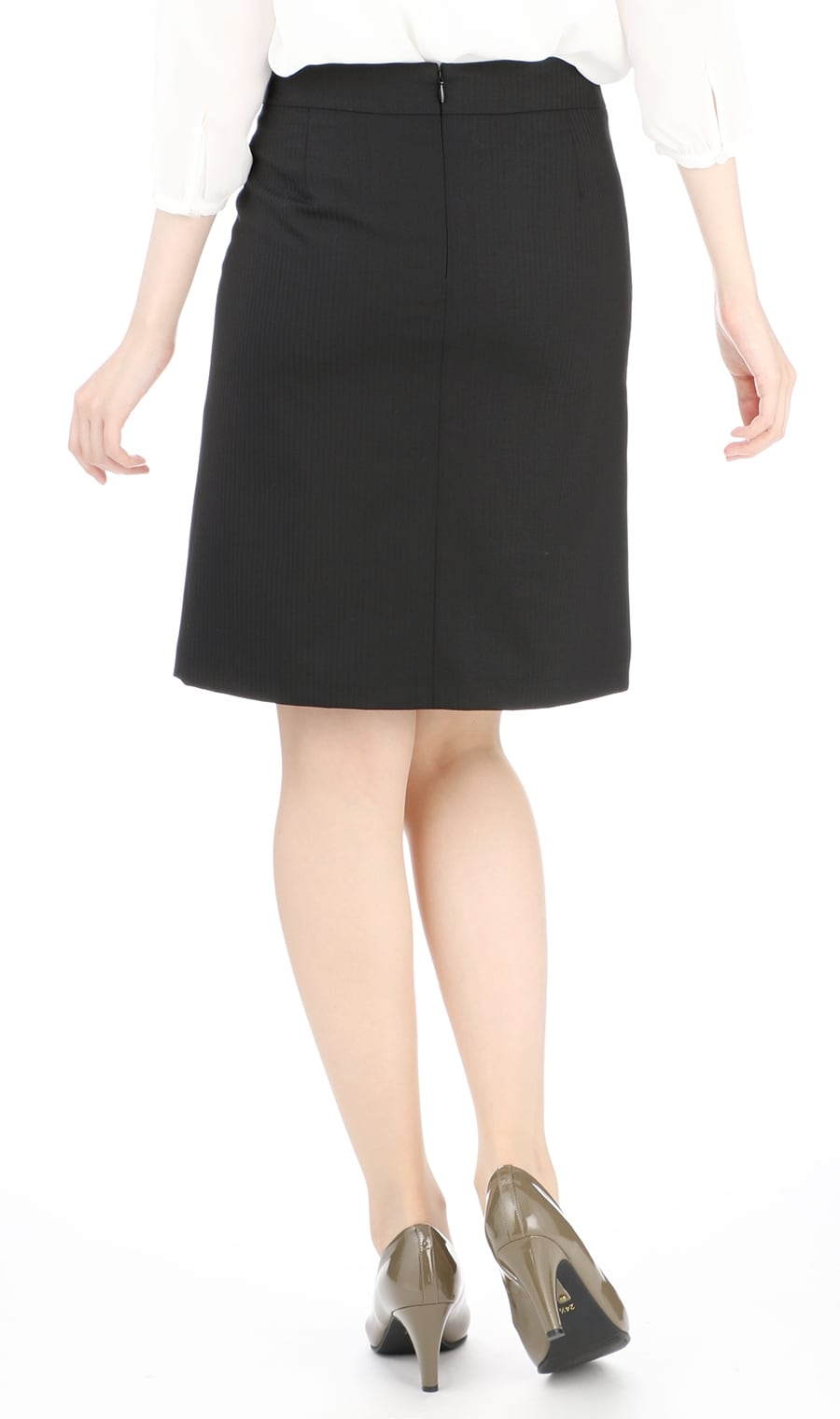 シルク混台形スカート《セット着用可》（NS165150-A） - 洋服の青山