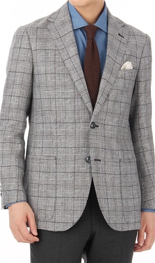 スタイリッシュジャケット グレンチェック 麻100 H17c1344 05 Christian Orani Brown Label 紳士服 スーツ販売数世界no 1 洋服の青山 公式通販