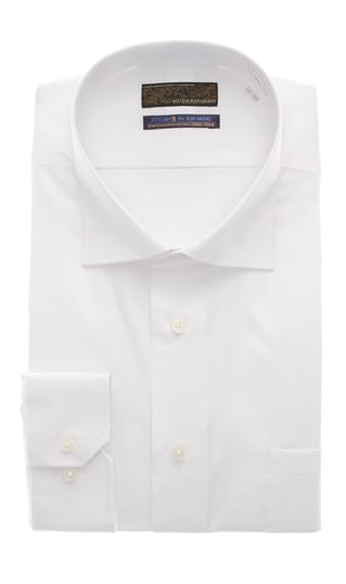 ワイドカラースタイリッシュワイシャツ《白織柄》