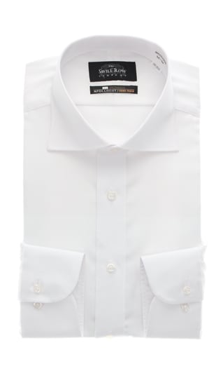 ワイドカラースタンダードワイシャツ《白織柄》《NON IRONMAX》
