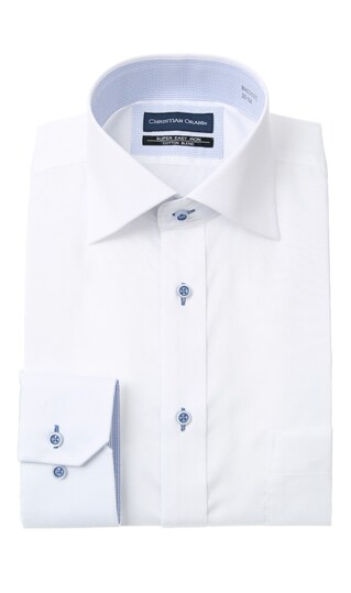 ワイドカラースタンダードワイシャツ《白織柄》
