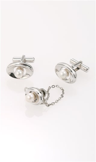 《本真珠》《日本製》タイタック&カフリンクス（PEARL2900） | CELEBRATE collection | 紳士服・スーツ販売数世界