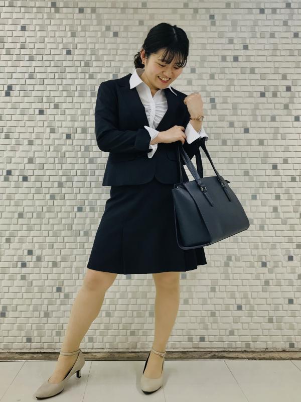 洋服の青山 × 佐々木希 スーツ シルク混 ストレッチ 濃紺 コラボ スカート