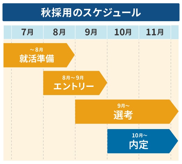秋採用のスケジュール