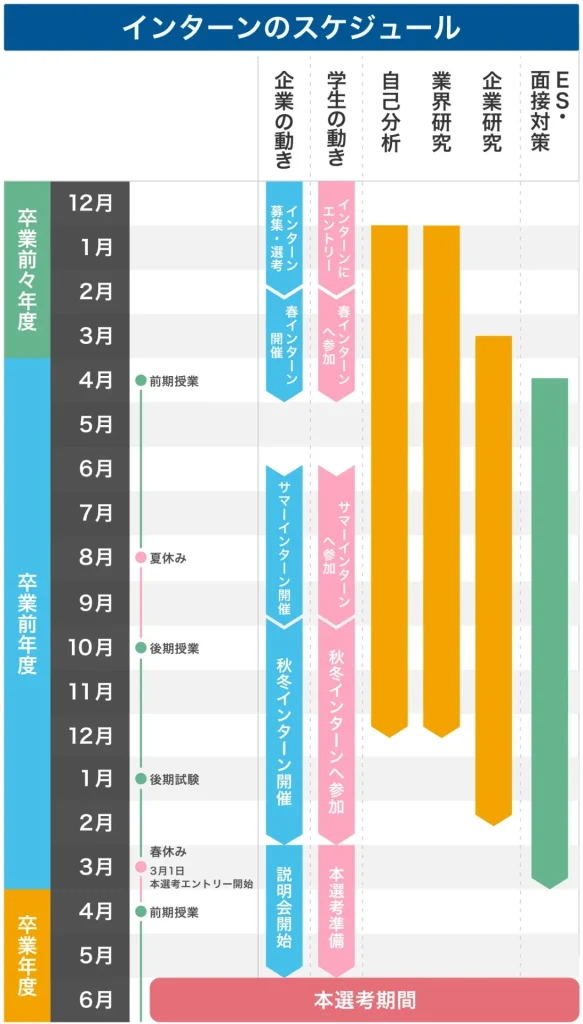 インターンのスケジュール