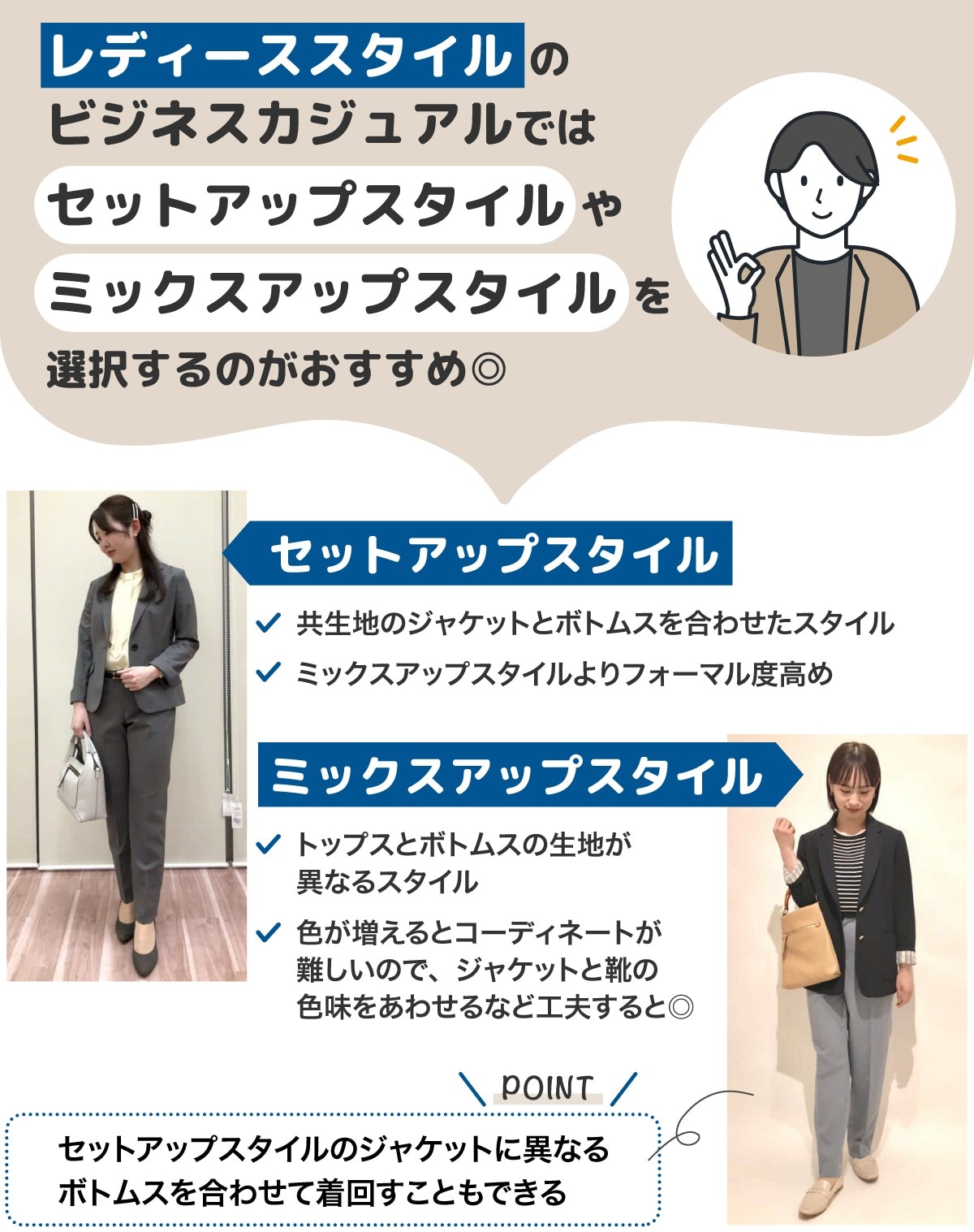 レディーススタイルの着こなし